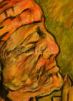 Olvashatatlan jelzéssel: Szobrász. Olaj, vászon (lyukas), keretben, 60×80 cm