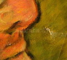 Olvashatatlan jelzéssel: Szobrász. Olaj, vászon (lyukas), keretben, 60×80 cm