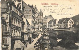 Karlovy Vary, Karlsbad; Schlossberg / street view, shops (fl)