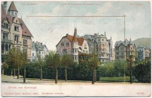 Karlovy Vary, Karlsbad; Villa Schäffler, Villa Silva-Savoy-Westend-Hotel, Villa Klemm. leporellocard