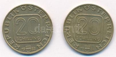 Ausztria 1983. 20Sch Cu-Ni-Al "Hochosterwitz vár" + 1984. 20Sch Cu-Ni-Al "Grafenegg k...