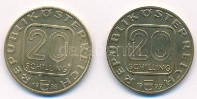 Ausztria 1998. 20Sch Cu-Ni-Al "Michael Pacher halálának 500. évfordulója" + 1999. 20Sch Cu...