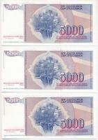 Jugoszlávia 1985. 5000D (3x) sorszámkövetők T:I,I-
Yugoslavia 1985. 5000 Dinara (3x) sequential ser...