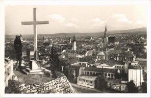 Kolozsvár, Cluj;  Kilátás a Fellegvárról, kereszt / cross