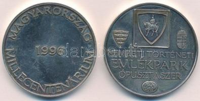 1996. "Magyarország Millecentenárium / Sámán" ezüstözött fém emlékérem (42mm) + "Nemz...
