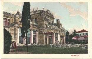 Abbazia, Opatija; Kursaal Quarnero / hotel, workers on ladder