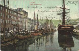 1905 Fiume, Rijeka; Canale della Fiumara / port, ships
