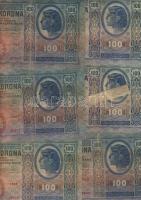 1912. 100K(13x) piros "Deutschösterreich" fny-sal T:III+,III,III/IV