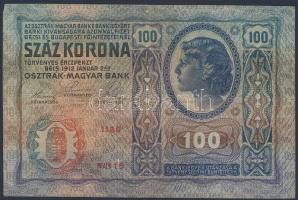 1912. 100K(13x) piros "Deutschösterreich" fny-sal T:III+,III,III/IV