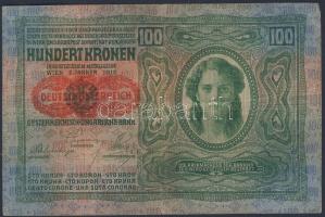 1912. 100K(13x) piros "Deutschösterreich" fny-sal T:III+,III,III/IV