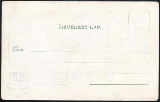 cca 1900 A Nemzeti Baleset-Biztosító Részvénytársaság képeslapként kiadott reklámja a biztosító szár...