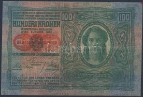 1912. 100K(19x) piros "Deutschösterreich" fny-sal T:II,II-