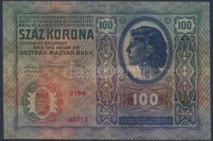 1912. 100K(19x) piros "Deutschösterreich" fny-sal T:II,II-