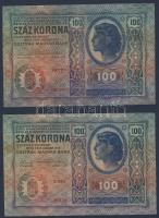 1912. 100K(20x) piros "Deutschösterreich" fny-sal T:II,II-
