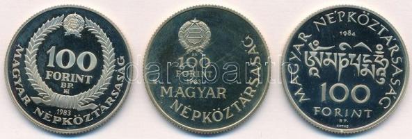 1983. 100Ft alpakka "Czóbel Béla" + 100Ft alpakka "Széchenyi István" + 1984. 100...