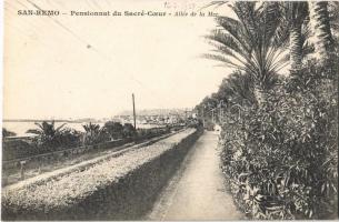 Sanremo, San Remo; Pensionnat du Sacre-Coeur, Allée de la Mer / boarding school, road by the sea