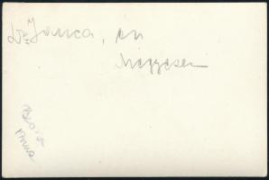 1941 Pszorn Anna (1903-?) Feder Vilmosné nagyváradi gyógyszerész az erdélyi Medgyesen, hátoldalon fe...