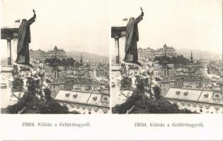 Budapest I. Kilátás a Gellérthegyről. sztereó képeslap / stereo postcard