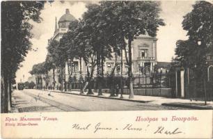 Beograd, Belgrád, Belgrade; König Milan-Gasse / street view, tram (EB)