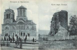 1907 Krusevac, Lazarica Church (Serbian Orthodox), the tower of Emperor Lazarus, ruins