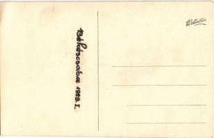 1929 Békéscsaba, Téli utcakép, vasutas. photo