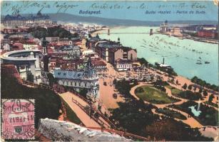 1911 Budapest I. Budai részlet, Gellért szobor, Tabán. TCV card (EK)