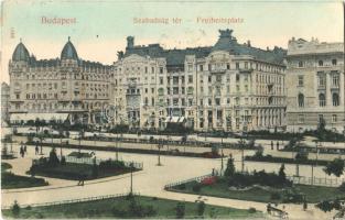 1908 Budapest V. Szabadság tér, City Kávéház, üzletek. Taussig A. kiadása  (EK)