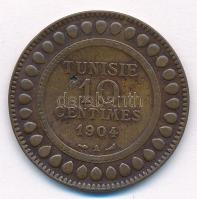 Tunézia 1904A 10c Br T:2,3 ü. Tunisia 1904A 10 Centimes Br C:XF,F ding Krause KM#229