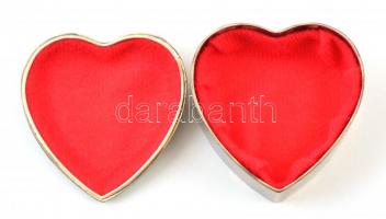 Fém ékszerdoboz, masnis díszítéssel, 7,5×7 cm