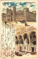 1905 Budapest V. Igazságügyi palota, belső. Kunstanstalt Kosmos S. IX. Art Nouveau litho (kis sarokhiány / small corner shortage)
