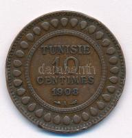 Tunézia 1908A 10c Br T:2 ph. Tunisia 1908A 10 Centimes Br C:XF edge error Krause KM#236