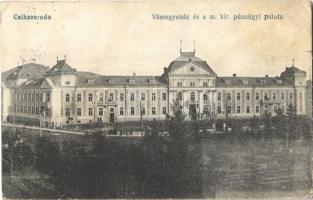 1919 Csíkszereda, Miercurea Ciuc; Vármegyeháza és m. kir. pénzügyi palota. Nagy Ferenc kiadása / county hall, palace of finance (EK)