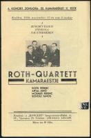 1936 "Koncert" Hangversenyvállalat Rt. műsorfüzete. Benne: Roth-Quartet kamaraestje, 1936. nov. 17., valamint Pablo Casals gordonka, Fischer Annie zongoraestje, Arthur Rubinstein zonograestjével, és mások koncertjeivel.