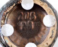 Német iparművészeti mázas kerámia váza, jelzett, hibátlan, m:29 cm