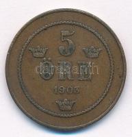 Svédország 1903. 5ö Br "II. Oszkár" T:2
Sweden 1903. 5 Öre Br "Oscar II" C:XF
...
