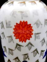 Zsolnay keleti mintás porcelán vázák 2 db, egyik erősebben kopott. Jelzettek. 10 cm, 11,5 cm