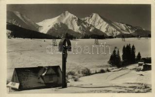 Tátra, Bélai-Tátra, Belianske Tatry; Zdiarske Vidly / Sirató és Holló-kő télen / mountains, cross, winter