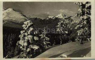 1938 Tátra, Vysoké Tatry; Velka Vysoká od Móryho / Tátra-csúcs télen / mountain peak, winter