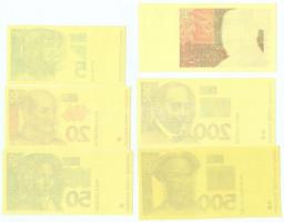 Horvátország 1993. 5K előlapi színpróba + 20K előlapi színpróba + 50K előlapi színpróba + 200K előla...