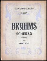 Johannes Brahms: Scherzo (ES moll) für das Pianoforte. Op. 4. Universal Edition. N. 2257. Papírkötésben, szakadt borítóval.
