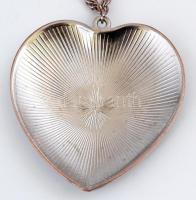 Zománcozott bizsu medál, láncon, 6×6 cm