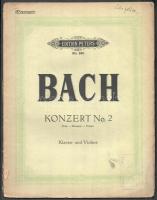J. S. Bach: Konzert No. 2. E dur- Mi majeur - E major. Klavier und Violine. Universal Edition. No. 230. Papírkötésben, szakadt borítóval.