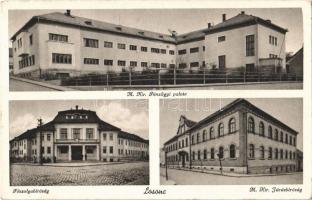 1940 Losonc, Lucenec; M. kir. Pénzügyi Palota, Főszolgabíróság, M. kir. Járásbíróság. Salamon Károly kiadása / Palace of Finance, Chief constable's office, district court