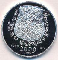 1996. 2000Ft Ag "Honfoglalás" tokban, tanúsítvánnyal T:PP Adamo EM141