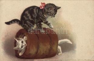 Cats. Theo. Stroefers Kunstverlag Aquarell-Postkarte Serie V. No. 5260. litho (EK)