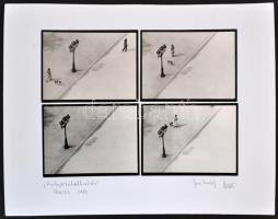 1984 Jankovszky György (1946-): Párizs, kutyasétáltatás, feliratozva, aláírt, pecséttel jelzett, 18×...