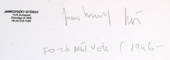 1984 Jankovszky György (1946-): Párizs, kutyasétáltatás, feliratozva, aláírt, pecséttel jelzett, 18×...