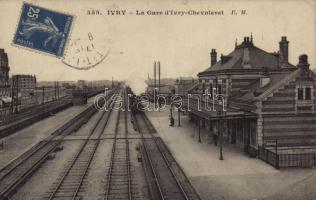 Ivry, La Gare dIvry-Chevaleret / railway station, locomotive. TCV card (EK)