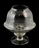 Tiffany üveg gyertyatartó két részből, alsó részen kis lepattanásokkal. m: 22 cm, d: 20 cm
