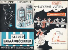 Piperecikkeket reklámozó kisplakátok (Exotic, Ovenall, Caola, Baeder), 6 db, 20,5×14 cm